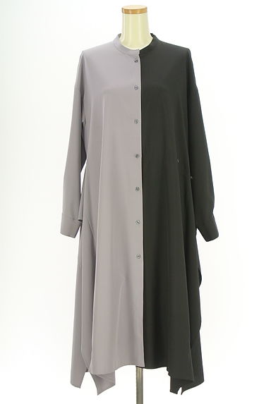 クリックで大画像表示 OSMOSIS(オズモーシス)の古着「バイカラーロングシャツ(ワンピース・チュニック)」大画像1へ