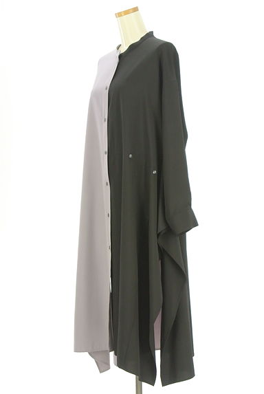 クリックで大画像表示 OSMOSIS(オズモーシス)の古着「バイカラーロングシャツ(ワンピース・チュニック)」大画像3へ