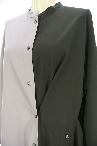 クリックで大画像表示 OSMOSIS(オズモーシス)の古着「バイカラーロングシャツ(ワンピース・チュニック)」大画像4へ