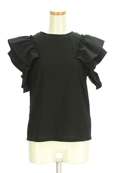 AZUL BY MOUSSY（アズールバイマウジー）の古着「ボリュームフリルオープンショルダートップス（カットソー・プルオーバー）」大画像１へ