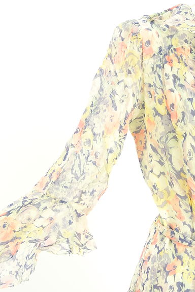 クリックで大画像表示 POLO RALPH LAUREN(ポロラルフローレン)の古着「カシュクール花柄シフォンワンピース(ワンピース・チュニック)」大画像5へ