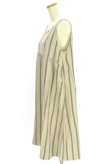 クリックで大画像表示 Samansa Mos2(サマンサモスモス)の古着「ストライプコットンワンピース(ワンピース・チュニック)」大画像3へ