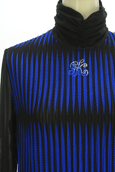 伊太利屋（イタリヤ）の古着「チュール切替メッシュリブニットトップス（ニット）」大画像４へ