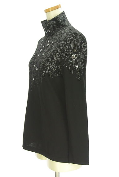 伊太利屋（イタリヤ）の古着「スパンコールMIXモックネックニットトップス（ニット）」大画像３へ