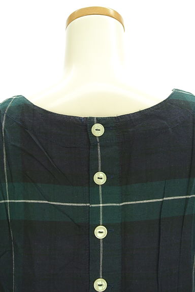 クリックで大画像表示 POU DOU DOU(プードゥドゥ)の古着「半そでドルマンチェック柄ワンピース(ワンピース・チュニック)」大画像5へ