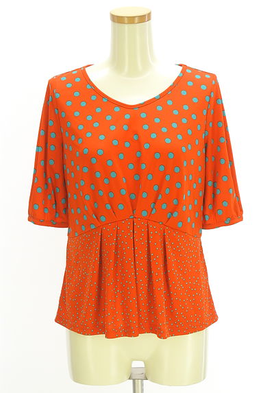 クリックで大画像表示 Jocomomola(ホコモモラ)の古着「ドット柄五分袖トップス(カットソー・プルオーバー)」大画像1へ