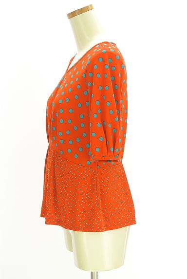 クリックで大画像表示 Jocomomola(ホコモモラ)の古着「ドット柄五分袖トップス(カットソー・プルオーバー)」大画像3へ