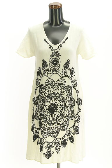 クリックで大画像表示 Sybilla(シビラ)の古着「刺繍入り膝丈ワンピース(カットソー・プルオーバー)」大画像1へ