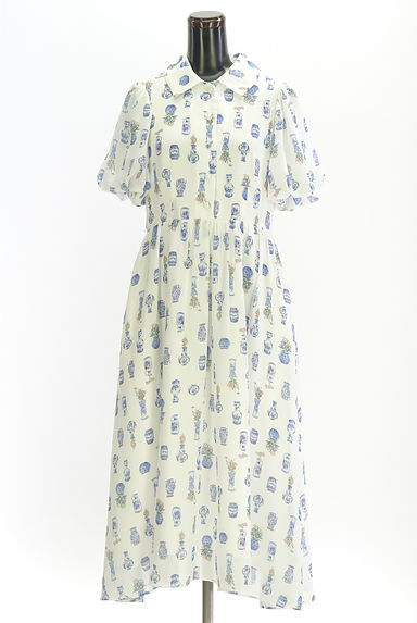 Maglie le cassetto（マーリエ ル カセット）の古着「プリントミモレワンピース（ワンピース・チュニック）」大画像１へ