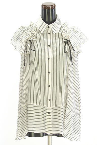 クリックで大画像表示 Maglie le cassetto(マーリエ ル カセット)の古着「ストライプシアーブラウス(カジュアルシャツ)」大画像1へ