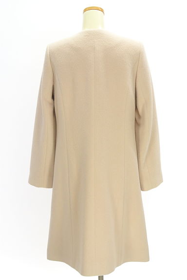 LAISSE PASSE（レッセパッセ）の古着「ビジュー付きノーカラーロングコート（コート）」大画像２へ