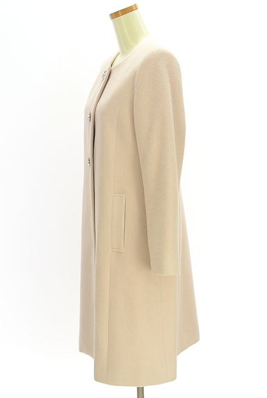 LAISSE PASSE（レッセパッセ）の古着「ビジュー付きノーカラーロングコート（コート）」大画像３へ