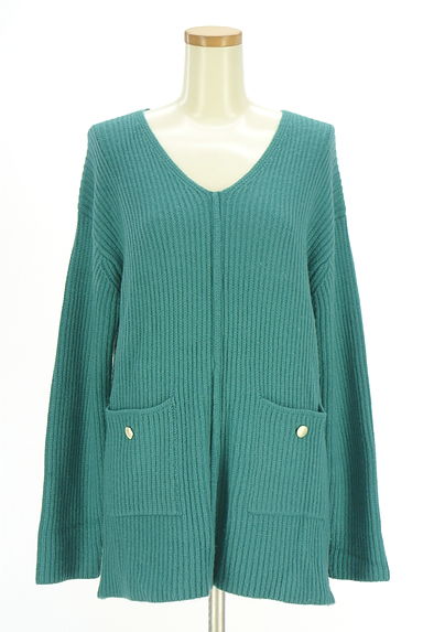 クリックで大画像表示 OPAQUE.CLIP(オペークドットクリップ)の古着「ポケット付きミドル丈リブニット(ニット)」大画像1へ