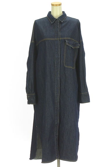 antiqua（アンティカ）の古着「patterntorso デニムシャツロングワンピース（ワンピース・チュニック）」大画像１へ