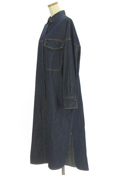 antiqua（アンティカ）の古着「patterntorso デニムシャツロングワンピース（ワンピース・チュニック）」大画像３へ
