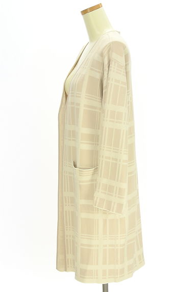 クリックで大画像表示 Stola.(ストラ)の古着「無地×チェックロングカーディガン(カーディガン・ボレロ)」大画像3へ