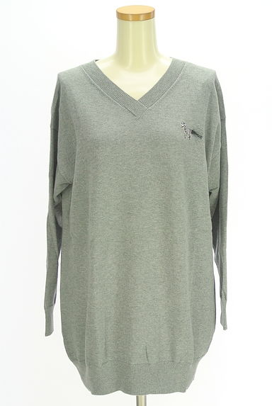 クリックで大画像表示 LOUNIE(ルーニィ)の古着「ワンポイント刺繍ミドル丈ニット(ニット)」大画像1へ