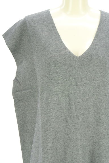 LOUNIE（ルーニィ）の古着「Vネック膝丈ニットワンピース（ワンピース・チュニック）」大画像４へ