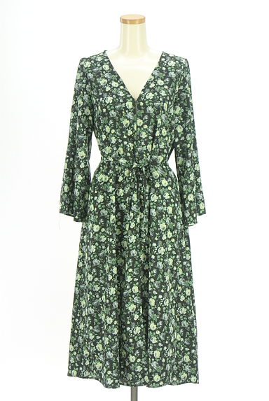 クリックで大画像表示 axes femme(アクシーズファム)の古着「ベルト付き花柄ロングシフォンカーディガン(カーディガン・ボレロ)」大画像1へ