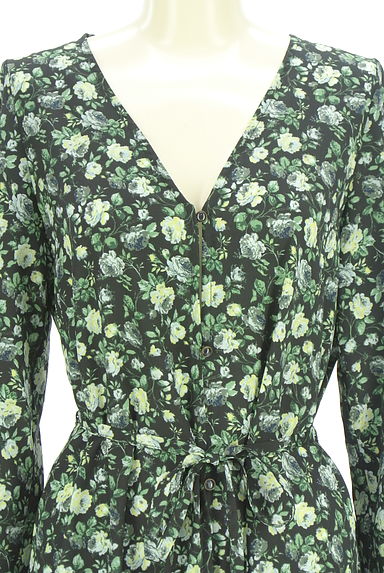 クリックで大画像表示 axes femme(アクシーズファム)の古着「ベルト付き花柄ロングシフォンカーディガン(カーディガン・ボレロ)」大画像4へ