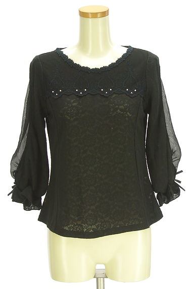 axes femme（アクシーズファム）の古着「シアーレース柄ニット（カットソー・プルオーバー）」大画像１へ