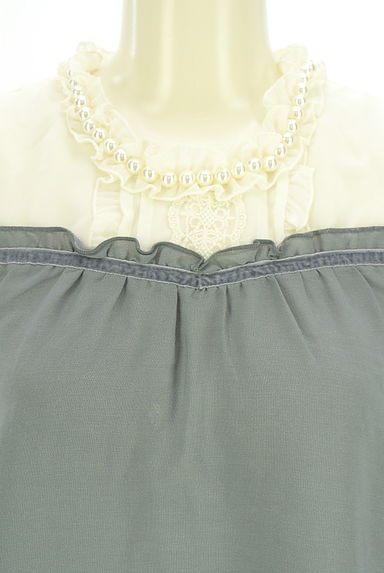 クリックで大画像表示 axes femme(アクシーズファム)の古着「パール付きプリントシフォンワンピース(ワンピース・チュニック)」大画像4へ