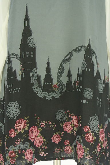 クリックで大画像表示 axes femme(アクシーズファム)の古着「パール付きプリントシフォンワンピース(ワンピース・チュニック)」大画像5へ