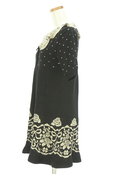 クリックで大画像表示 axes femme(アクシーズファム)の古着「ラメ衿膝丈ニットワンピース(ワンピース・チュニック)」大画像3へ