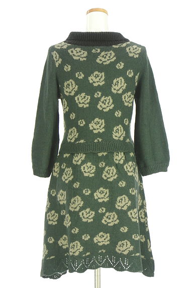 クリックで大画像表示 axes femme(アクシーズファム)の古着「バラ柄ニットワンピース(ワンピース・チュニック)」大画像2へ