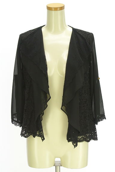 axes femme（アクシーズファム）の古着「シフォン×レース7分袖カーディガン（カーディガン・ボレロ）」大画像１へ