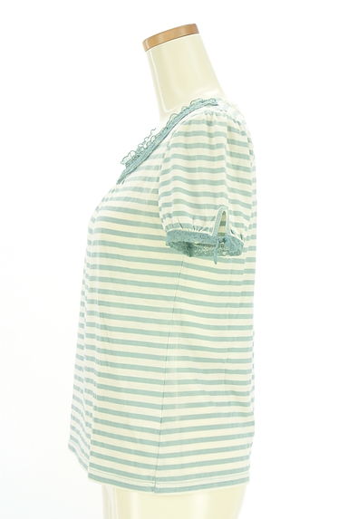 クリックで大画像表示 axes femme(アクシーズファム)の古着「レース切替ボーダーカットソー(カットソー・プルオーバー)」大画像3へ