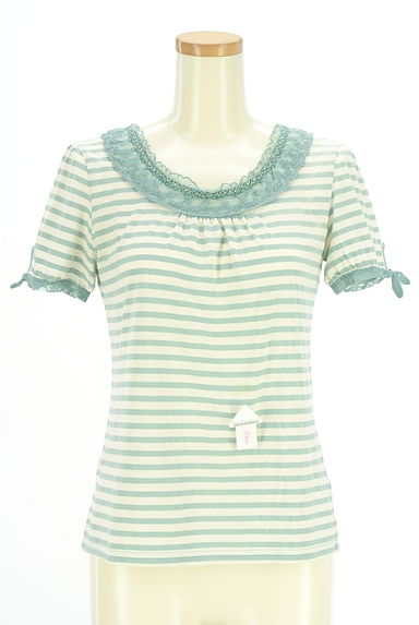 クリックで大画像表示 axes femme(アクシーズファム)の古着「レース切替ボーダーカットソー(カットソー・プルオーバー)」大画像4へ