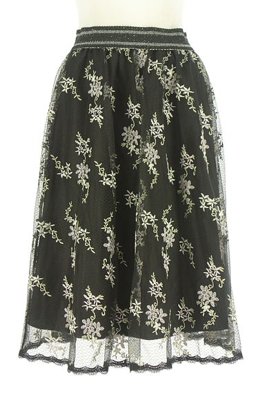 クリックで大画像表示 axes femme(アクシーズファム)の古着「花刺繍入り膝丈レーススカート(スカート)」大画像1へ