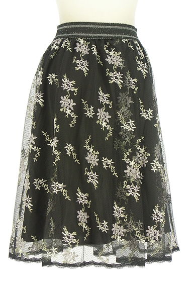 クリックで大画像表示 axes femme(アクシーズファム)の古着「花刺繍入り膝丈レーススカート(スカート)」大画像2へ