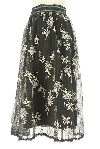 クリックで大画像表示 axes femme(アクシーズファム)の古着「花刺繍入り膝丈レーススカート(スカート)」大画像3へ