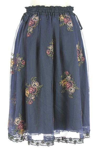 axes femme（アクシーズファム）の古着「ミディ丈花柄刺繍チュールスカート（スカート）」大画像２へ