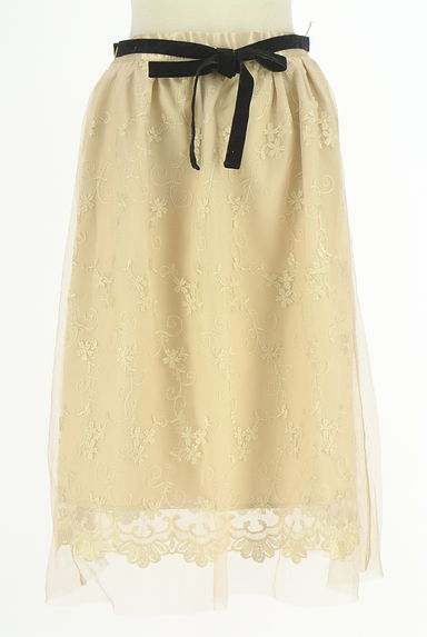 axes femme（アクシーズファム）の古着「ラメ花刺繍入り膝下チュールスカート（ロングスカート・マキシスカート）」大画像１へ