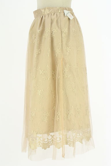 axes femme（アクシーズファム）の古着「ラメ花刺繍入り膝下チュールスカート（ロングスカート・マキシスカート）」大画像４へ