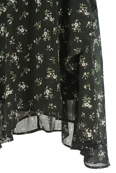axes femme（アクシーズファム）の古着「イレギュラーヘム小花柄シフォンスカート（ロングスカート・マキシスカート）」大画像５へ