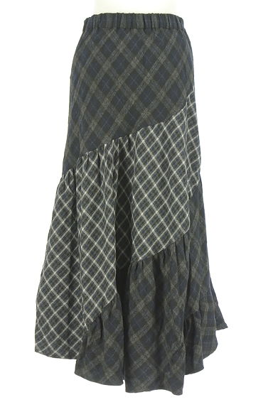 クリックで大画像表示 axes femme(アクシーズファム)の古着「チェック柄切替ロングスカート(ロングスカート・マキシスカート)」大画像2へ