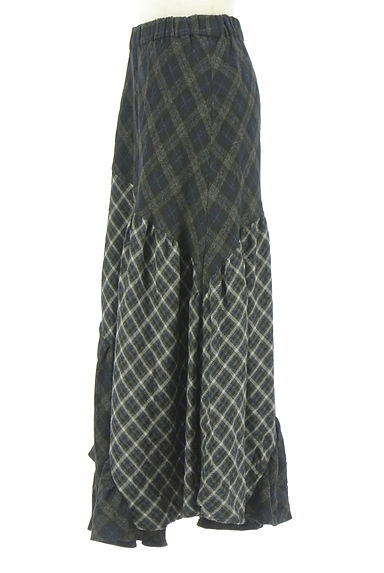 クリックで大画像表示 axes femme(アクシーズファム)の古着「チェック柄切替ロングスカート(ロングスカート・マキシスカート)」大画像3へ