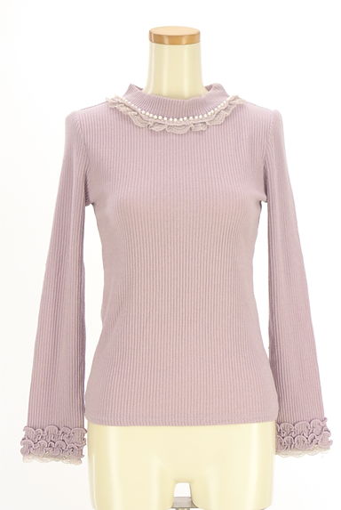 axes femme（アクシーズファム）の古着「パール付きリブニット（カットソー・プルオーバー）」大画像１へ