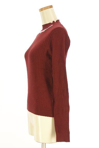 クリックで大画像表示 axes femme(アクシーズファム)の古着「パール付きモックネックリブニット(ニット)」大画像3へ