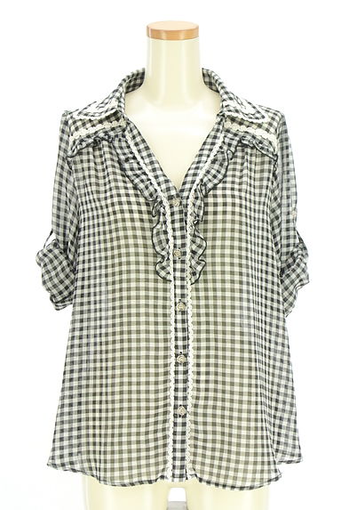 クリックで大画像表示 axes femme(アクシーズファム)の古着「シアースキッパーブラウス(ブラウス)」大画像4へ