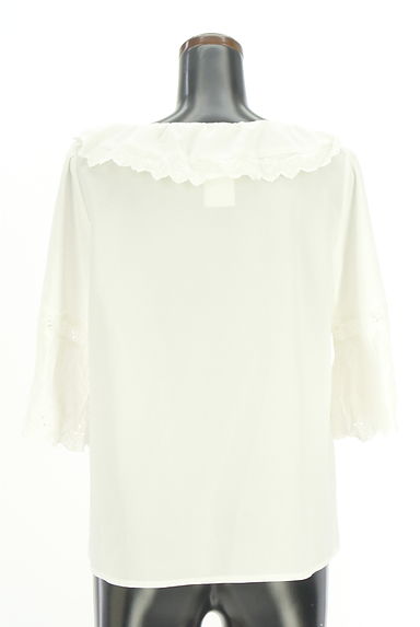 クリックで大画像表示 axes femme(アクシーズファム)の古着「フレア6分袖ビッグカラーブラウス(カットソー・プルオーバー)」大画像2へ