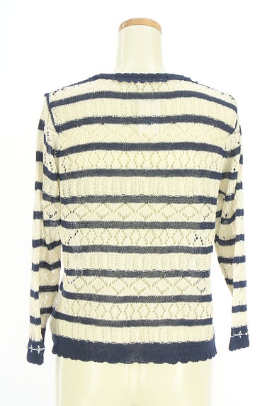 クリックで大画像表示 axes femme(アクシーズファム)の古着「ボーダー透かしニットカーディガン(カーディガン・ボレロ)」大画像2へ