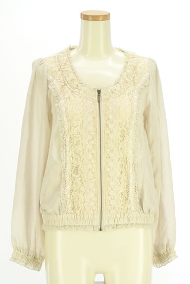 クリックで大画像表示 axes femme(アクシーズファム)の古着「ジップアップレース×シフォンブルゾン(ブルゾン・スタジャン)」大画像1へ