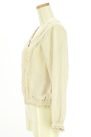 クリックで大画像表示 axes femme(アクシーズファム)の古着「ジップアップレース×シフォンブルゾン(ブルゾン・スタジャン)」大画像3へ