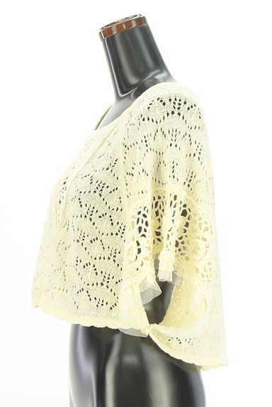 クリックで大画像表示 axes femme(アクシーズファム)の古着「透かし編みニットポンチョ(ニット)」大画像3へ