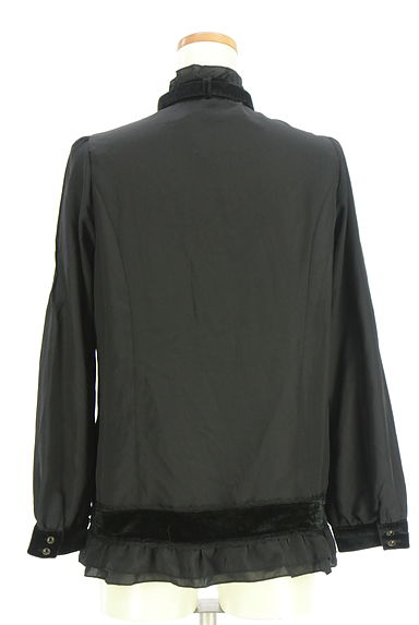 クリックで大画像表示 axes femme(アクシーズファム)の古着「ベロア切替フリルブラウス(ブラウス)」大画像2へ